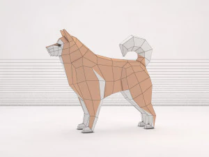 origami---dog setup 3D Model