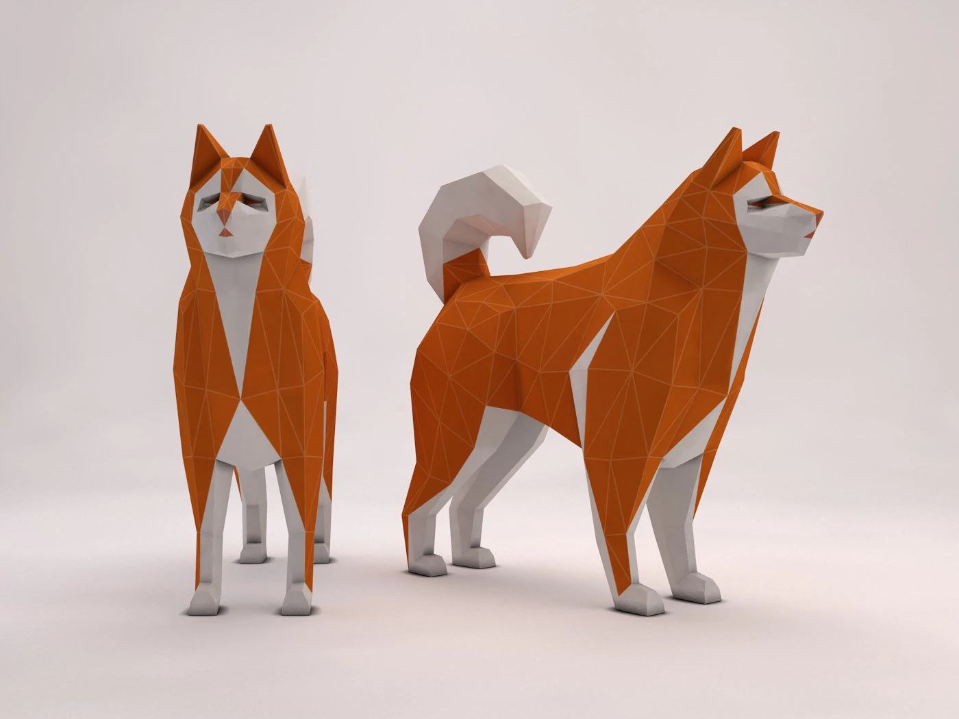 origami---dog setup 3D Model .c4d .max .obj .3ds .fbx .stl .blend 