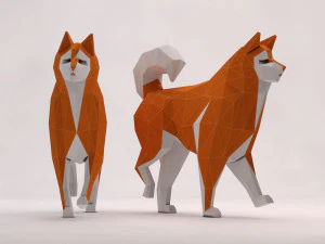 origami --- passear com cachorro Modelo 3D
