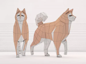 origami --- passear com cachorro Modelo 3D