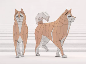 origami --- passear com cachorro Modelo 3D