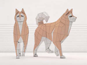 origami --- passear com cachorro Modelo 3D