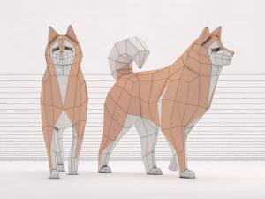 origami --- passear com cachorro Modelo 3D