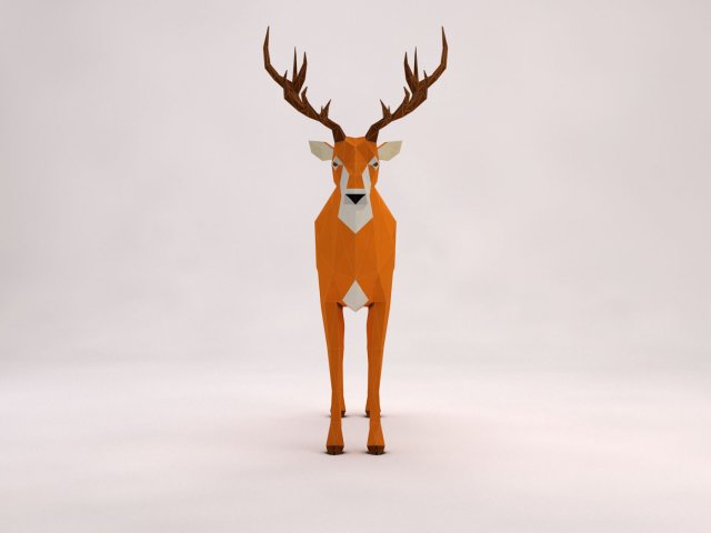 origami---deer setup Model 3D .c4d .max .obj .3ds .fbx .stl .blend 