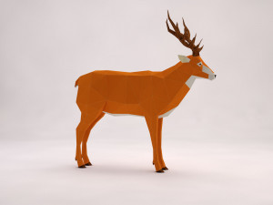 origami---deer setup Model 3D
