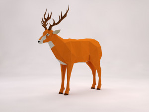 origami---deer setup Model 3D