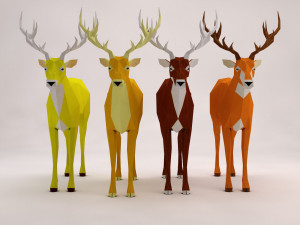 origami---deer setup Model 3D