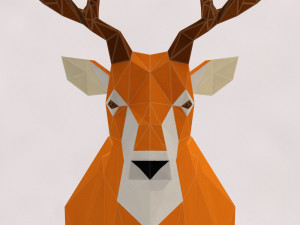 origami---deer setup Model 3D