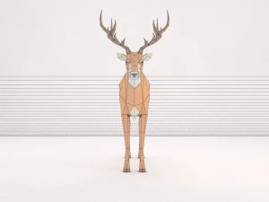 origami --- configura&ccedil;&atilde;o de cervo Modelo 3D