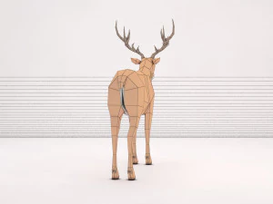 origami --- configura&ccedil;&atilde;o de cervo Modelo 3D