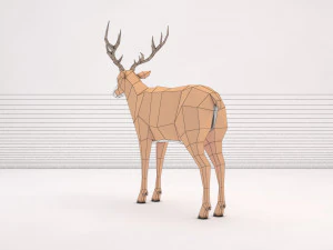 origami --- configura&ccedil;&atilde;o de cervo Modelo 3D