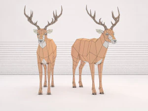 origami --- configura&ccedil;&atilde;o de cervo Modelo 3D