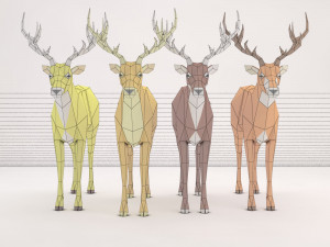 origami---deer setup Model 3D