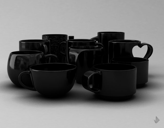 print cups--collection 001-010 3D 프린트 모델 .c4d .max .obj .3ds .fbx .stl .blend 
