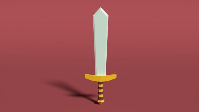 sword basic game 3D Model .c4d .max .obj .3ds .fbx .stl .blend 