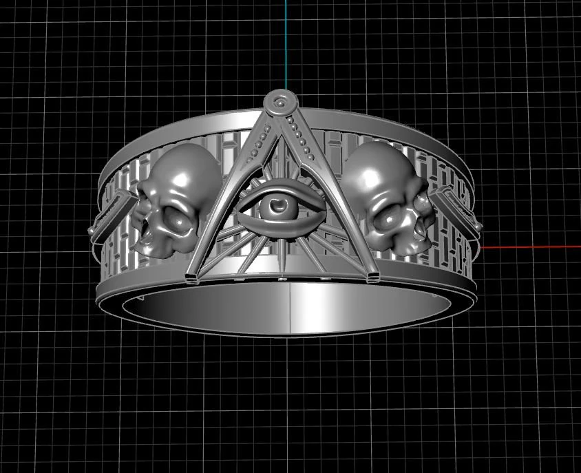 masonic ring 3D Print Model .c4d .max .obj .3ds .fbx .stl .blend 