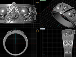 masonic ring 3D Print Model