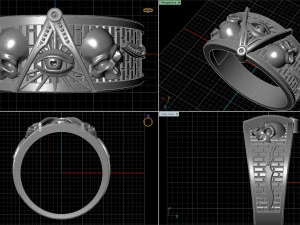 masonic ring 3D Print Model