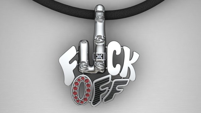 fuck off pendant 3D 打印模型 .c4d .max .obj .3ds .fbx .stl .blend