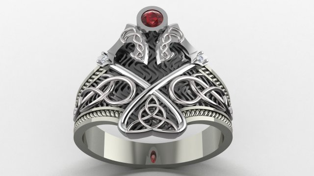 Berserk nordic ring 3D Baskı Modeli .c4d .max .obj .3ds .fbx .stl .blend