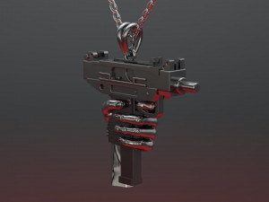 pendant uzi on hand 3Dプリントモデル