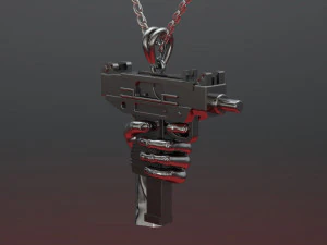 pendant uzi on hand 3D Print Model