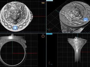 ring with a wolf 3D Print Model
