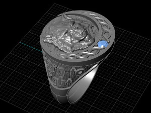 ring with a wolf 3D Print Model