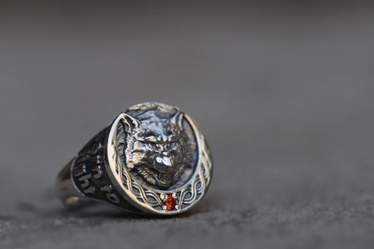 ring with a wolf 3D Print Model .c4d .max .obj .3ds .fbx .stl .blend 