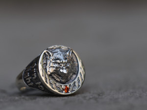 ring with a wolf 3D प्रिंट मॉडल