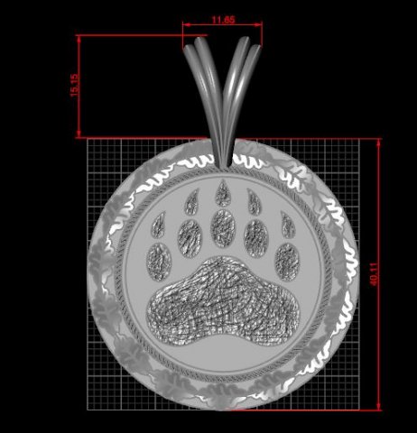 Bear paw pendant Modelo de impresión 3D .c4d .max .obj .3ds .fbx .stl .blend 