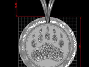 Bear paw pendant 3Dプリントモデル