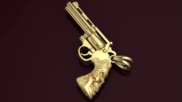 Revolver Colt skull 3d printing model 3D Принт Модель .c4d .max .obj .3ds .fbx .stl .blend 