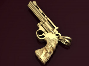 Revolver Colt skull 3d printing model 3D Принт Модель