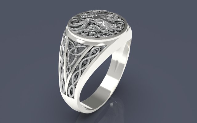Eikpyrnir Scandinavian Ring 3D प्रिंट मॉडल .c4d .max .obj .3ds .fbx .stl .blend