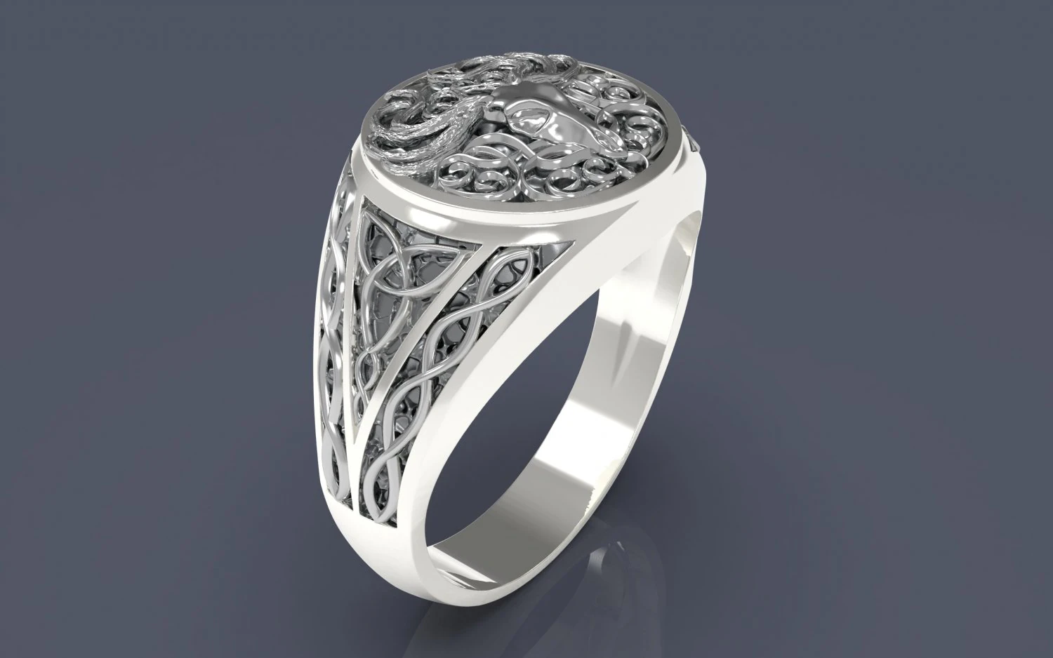 Eikpyrnir Scandinavian Ring 3D Print Model .c4d .max .obj .3ds .fbx .stl .blend