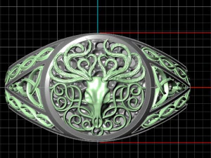 Eikpyrnir Scandinavian Ring 3D Print Model