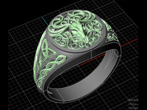 Eikpyrnir Scandinavian Ring 3D Print Model