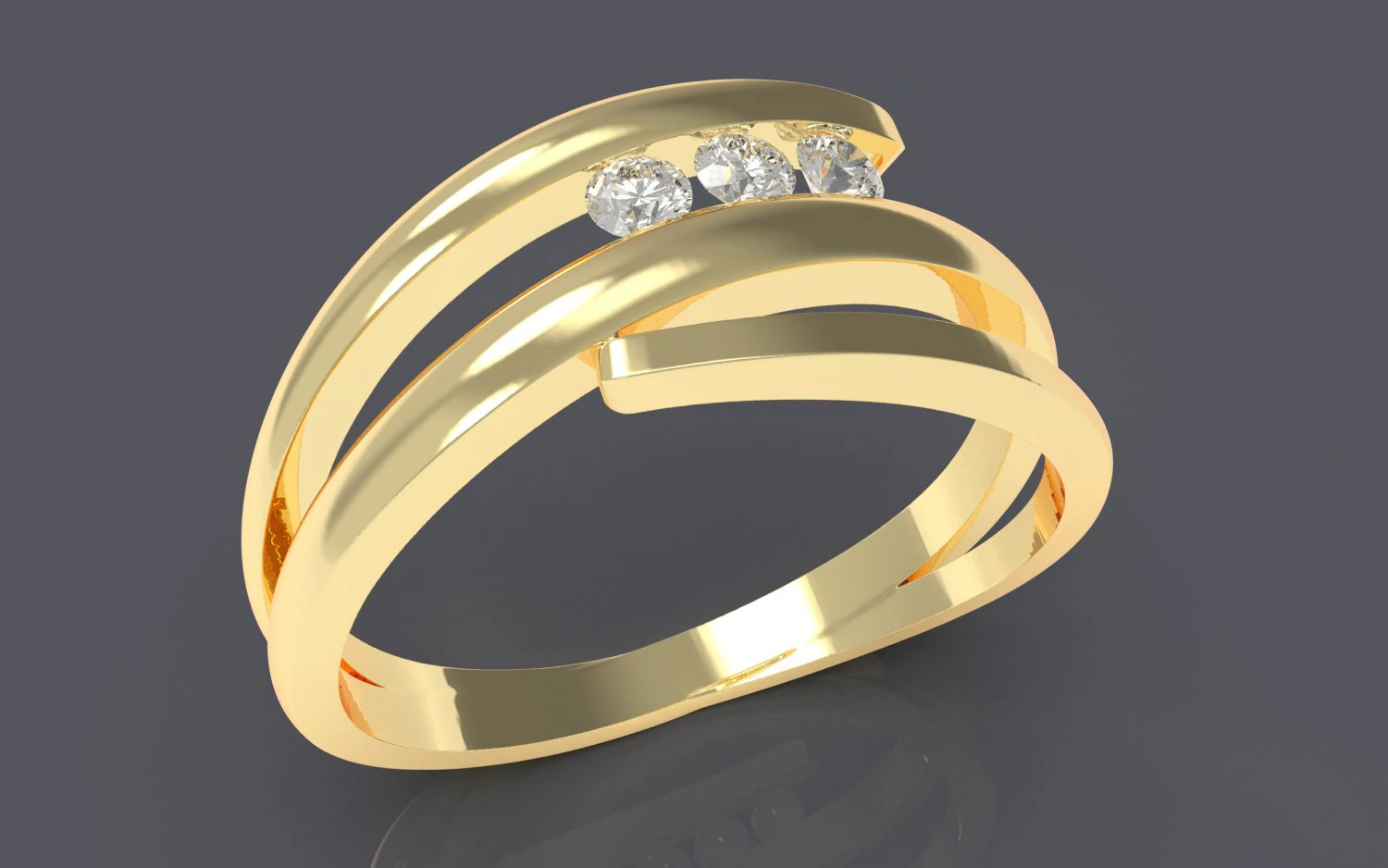Fashion wedding diamond ring 3D Print Model .c4d .max .obj .3ds .fbx .stl .blend