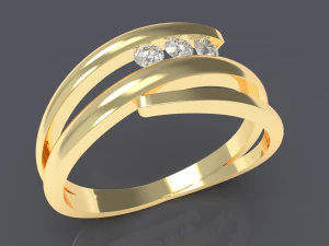 ファッションウェディングダイヤモンドリング 3Dプリントモデル