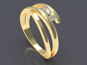 Fashion wedding diamond ring 3Dプリントモデル