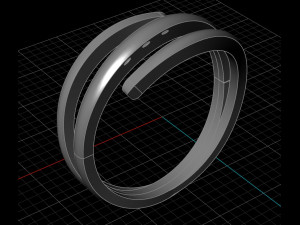 Fashion wedding diamond ring 3Dプリントモデル