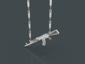 AK-47 and bullets necklaces 3D printmodel