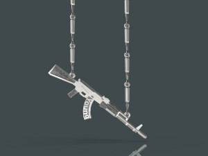 AK-47 and bullets necklaces 3D printmodel