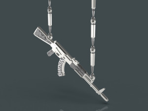 AK-47 and bullets necklaces 3D printmodel