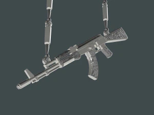 AK-47 and bullets necklaces 3D Print Model