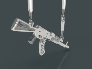 AK-47 and bullets necklaces 3D printmodel
