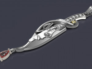 Pendant in the form of a dagger with a silhouette of a girl 3D print model 3D 打印模型