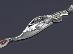 Pendant in the form of a dagger with a silhouette of a girl 3D print model 3D Print Model