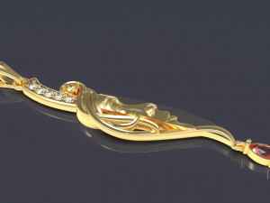 Pendant in the form of a dagger with a silhouette of a girl 3D print model 3D 打印模型
